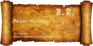 Meier Ulrika névjegykártya